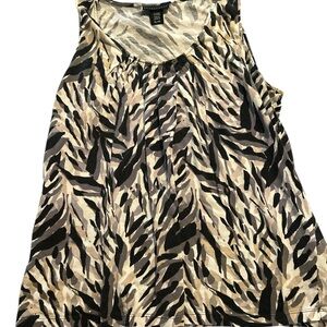 Apostrophe Black and Cream Sleeveless Tank Top